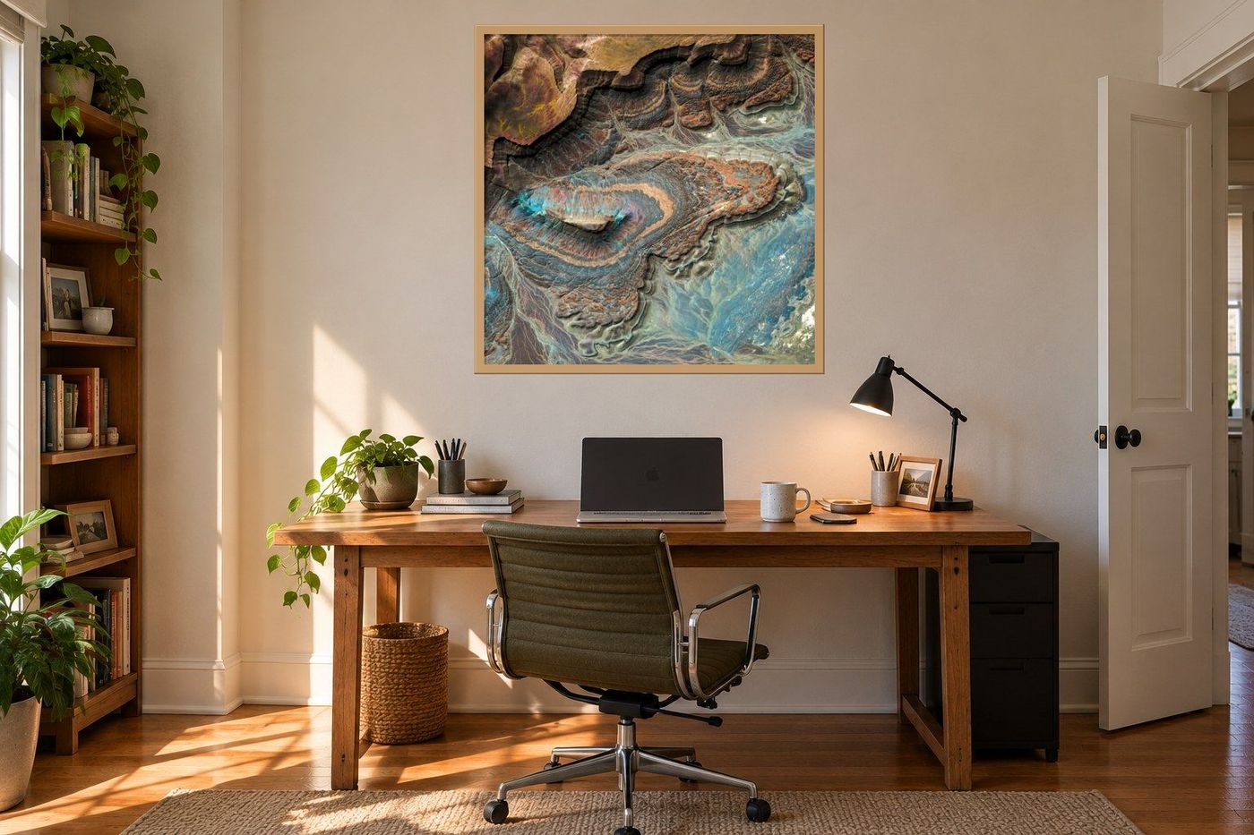 Adrar Plateau print framed and hanging in a room