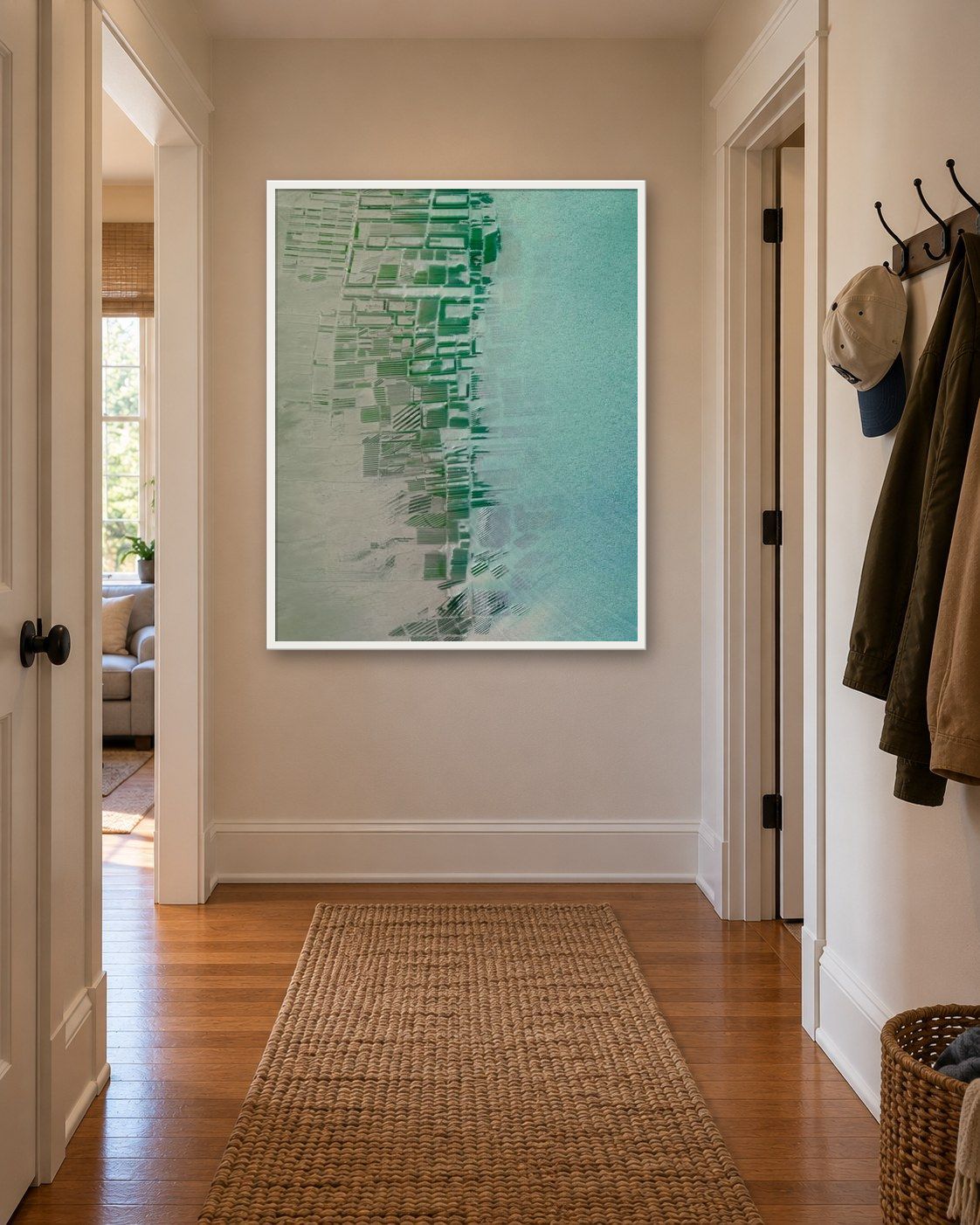 Cancale print framed and hanging in a room